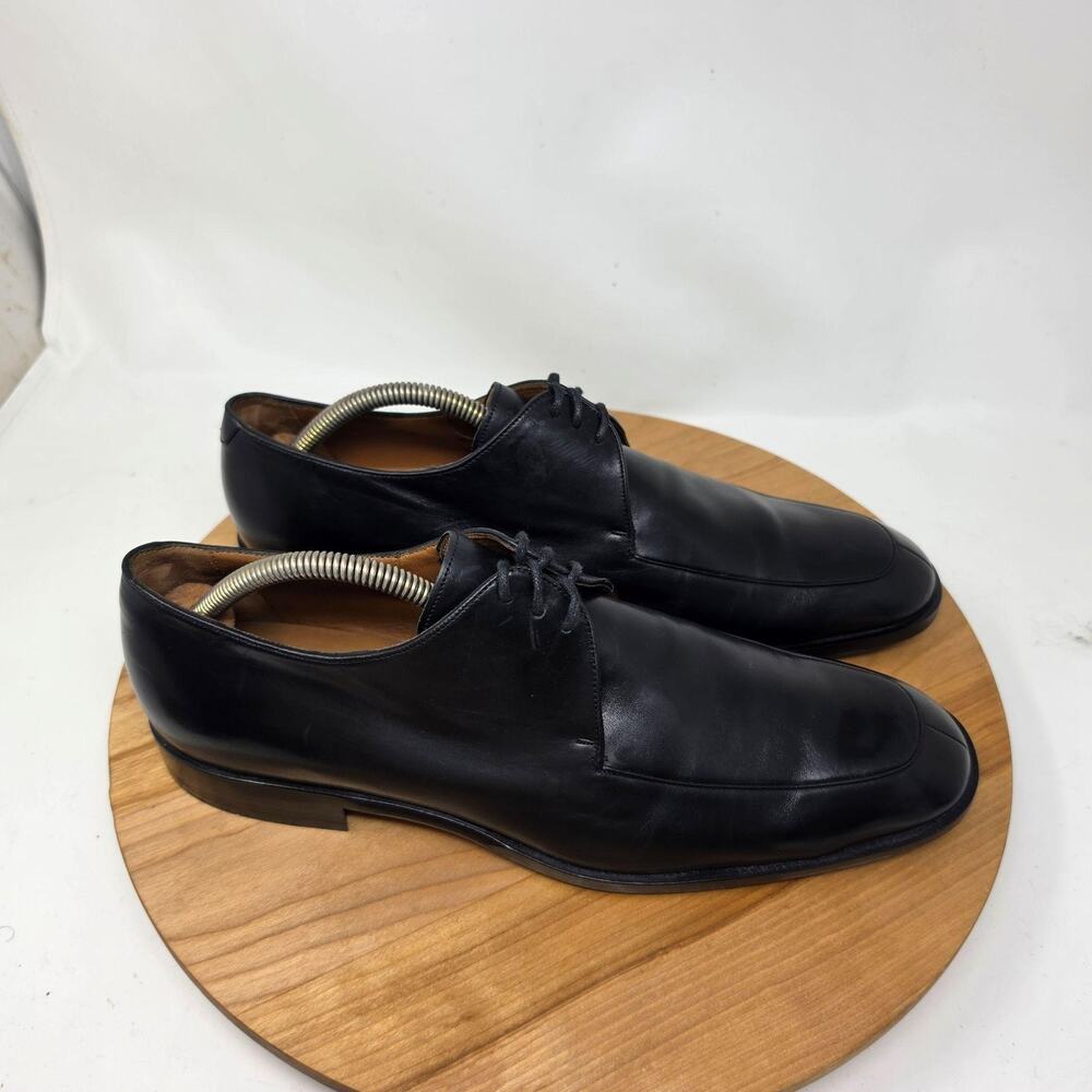 Bally Shoes Mens 9.5 E Styleflex Black Leather Derby Square Toe Dressy Business